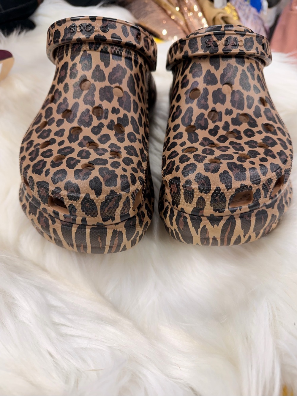 Crocs Classic Bae Clogs in sepia Leopard platform size 10 women’s shoes - Picture 6 of 10